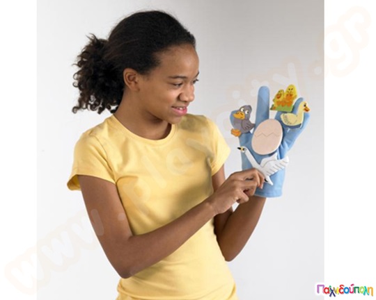 Μπλε γάντια για δαχτυλόκουκλες