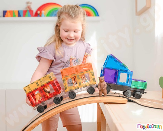 Μαγνητικά τουβλάκια κατασκευών Connetix Transport Pack Σετ 50 τεμάχια