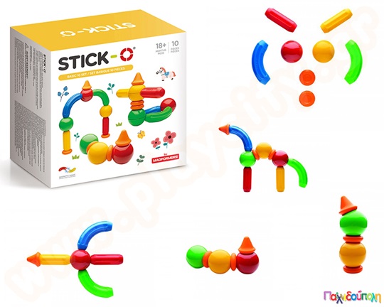 Βρεφικά μαγνητικά τουβλάκια Stick-O 10 τεμάχια (20 μοντέλα)