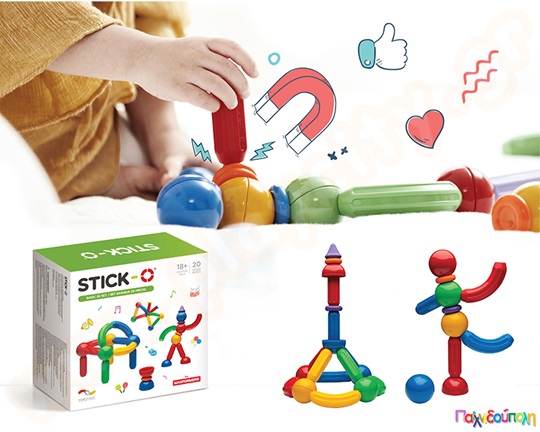 Βρεφικά μαγνητικά τουβλάκια Stick-O 20 τεμάχια (36 μοντέλα)