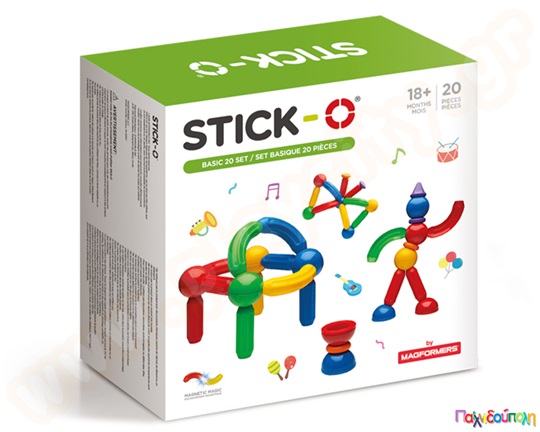 Βρεφικά μαγνητικά τουβλάκια Stick-O 20 τεμάχια (36 μοντέλα)