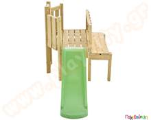 Ξύλινος αναρριχητής με τσουλήθρα και αμμοδόχο  Συστήματα Αναρρίχησης με Τσουλήθρα