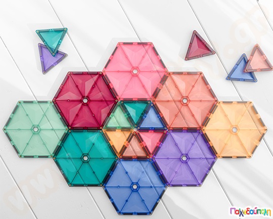 Μαγνητικά τουβλάκια κατασκευών Connetix Pastel Geometry Σετ 40 τεμάχια