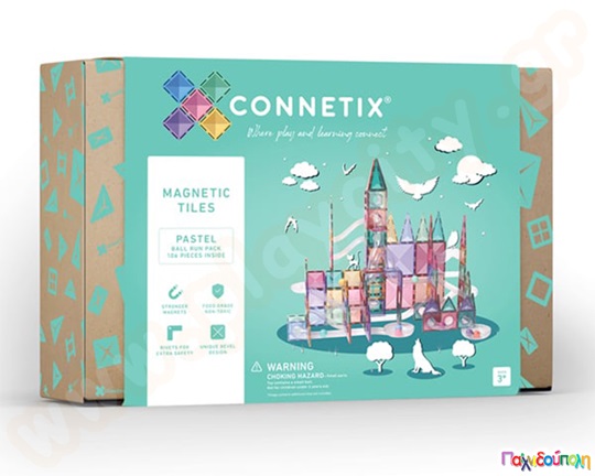 Μαγνητικά τουβλάκια κατασκευών Connetix Pastel Ball Run Σετ 106 τεμάχια