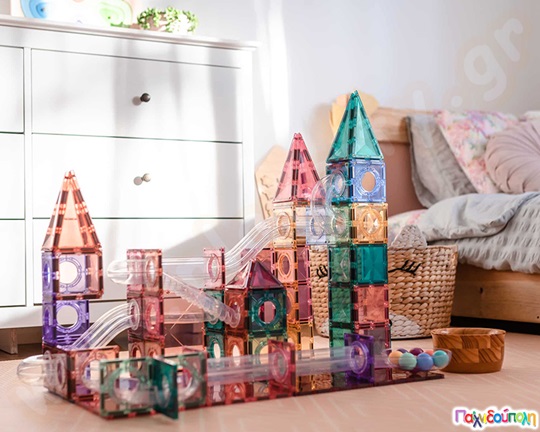 Μαγνητικά τουβλάκια κατασκευών Connetix Pastel Ball Run Σετ 106 τεμάχια