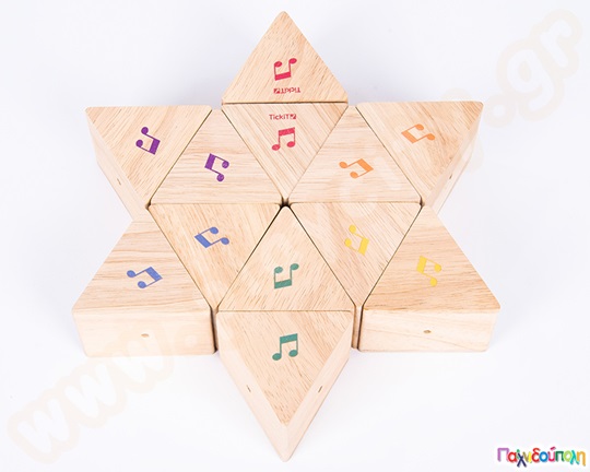 Ξύλινες πυραμίδες με ήχους Σετ 12 τεμάχια