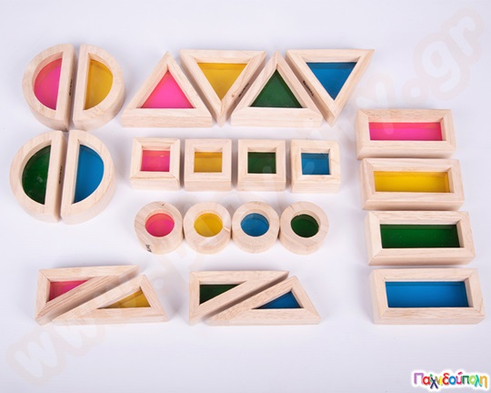 Ημιδιαφανή τουβλάκια Rainbow Σετ 24 τεμάχια