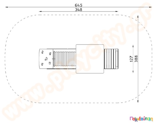 Σύστημα παιδικής χαράς τρενάκι με τούνελ