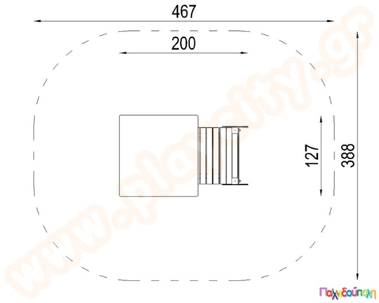 Σύστημα παιδικής χαράς "μισάνοιχτο βαγόνι τρένου"