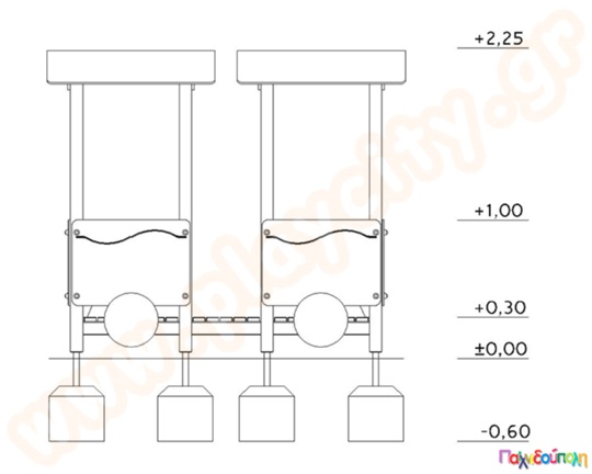 Σύστημα παιδικής χαράς βαγόνι τρένου