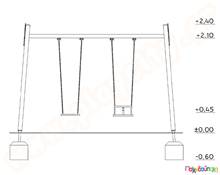 Κούνια δύο θέσεων νηπίων και βρεφών  Επαγγελματικές Κούνιες - Αμμοδόχοι