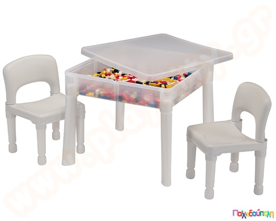 Παιδικό πλαστικό τραπέζι διαφανές με 2 καρέκλες