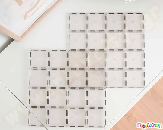 Μαγνητικά τουβλάκια κατασκευών Connetix Βάσεις Διαφανείς Σετ 2 τεμάχια