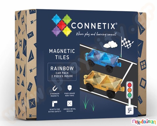Μαγνητικά τουβλάκια κατασκευών Connetix Βάσεις Οχήματος Σετ 2 τεμάχια