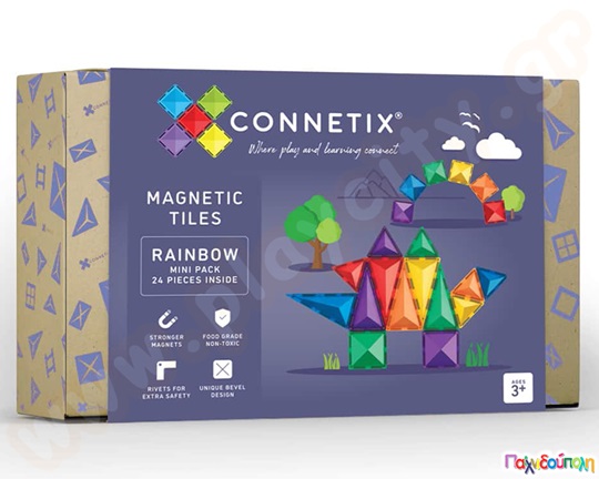 Μαγνητικά τουβλάκια κατασκευών Connetix Rainbow Mini Pack Σετ 24 τεμάχια