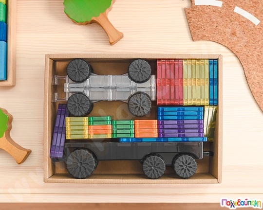 Μαγνητικά τουβλάκια κατασκευών Connetix Transport Pack Σετ 50 τεμάχια