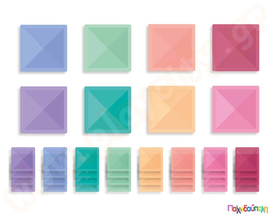 Μαγνητικά τουβλάκια κατασκευών Connetix Pastel Square Σετ 40 τεμάχια