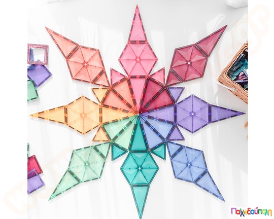 Μαγνητικά τουβλάκια κατασκευών Connetix Pastel Geometry Σετ 40 τεμάχια