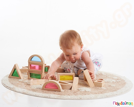 Ημιδιαφανή τουβλάκια Rainbow Σετ 24 τεμάχια