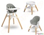 Καρεκλάκι φαγητού με ξύλινο σκελετό Γκρι