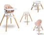 Καρεκλάκι φαγητού με ξύλινο σκελετό Ροζ
