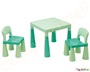 Σετ κλασσικό παιδικό πλαστικό τραπέζι με 2 καρέκλες Παλ Πράσινο