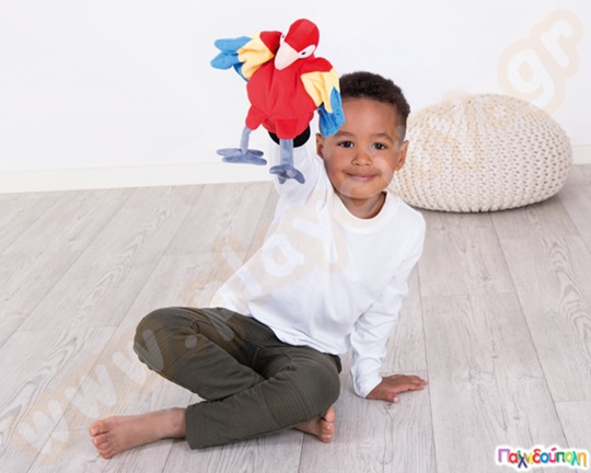 Λούτρινος παπαγάλος γαντόκουκλα