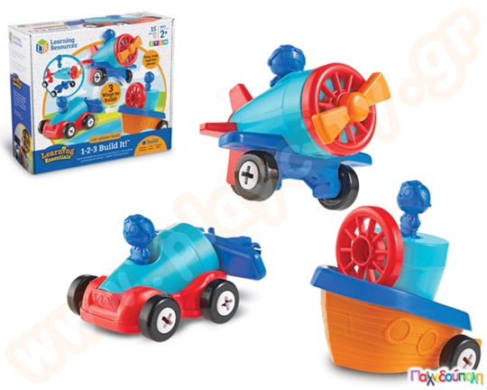 Εκπαιδευτικό Παιχνίδι STEM 1-2-3 Build It! Αμάξι-Αεροπλάνο-Βάρκα