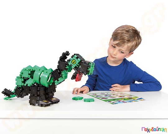 Κατασκευαστικό Σετ Δεινόσαυροι Clics (κουβάς με 140 τεμάχια)