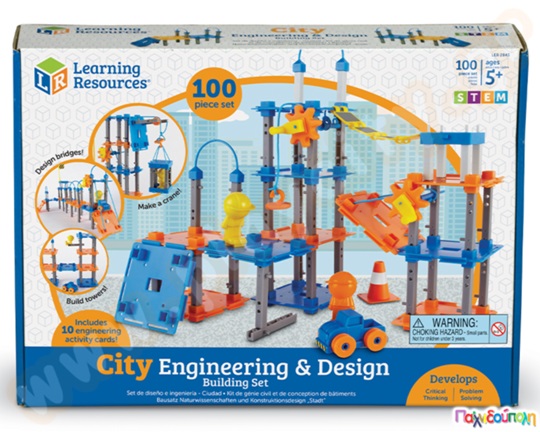 Εκπαιδευτικό Παιχνίδι Κατασκευών STEM Κατασκευή Πόλης Σετ 100 τεμαχίων