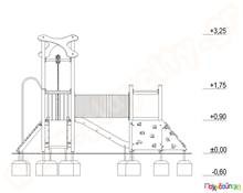 Κέντρο παιδικής χαράς Simon με κρεμαστό σιδηρόδρομο  Ξύλινα Κέντρα Παιδικής Χαράς