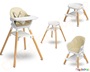 Καρεκλάκι φαγητού με ξύλινο σκελετό Μπεζ