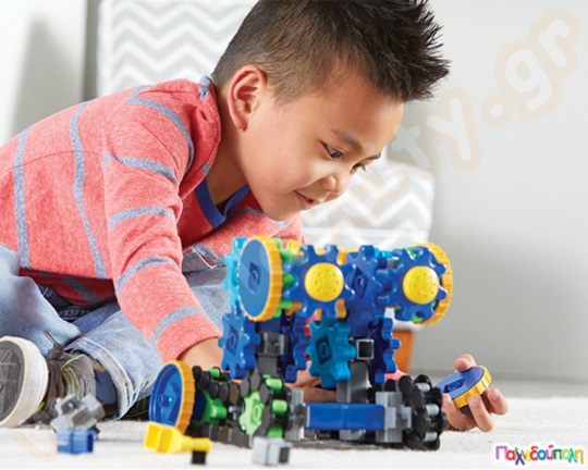Εκπαιδευτικό Παιχνίδι STEM Gears! Gears! Gears! Κατασκευή ρομπότ με γρανάζια Σετ 108 τεμαχίων Treadmobiles
