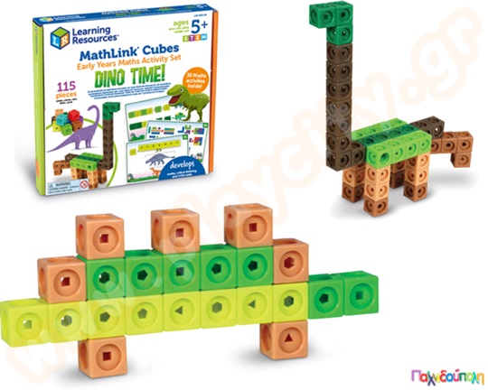 Εκπαιδευτικό Παιχνίδι STEM Κύβοι μαθηματικών Dino Time Σετ 115 τεμαχίων