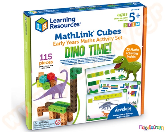 Εκπαιδευτικό Παιχνίδι STEM Κύβοι μαθηματικών Dino Time Σετ 115 τεμαχίων