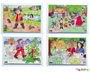 Σετ 4 Ξύλινα Παζλ Παραμύθια σειρά Β
