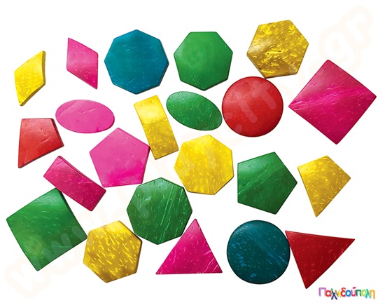 Γεωμετρικά σχέδια από ξύλο καρύδας Σετ 22 τεμάχια