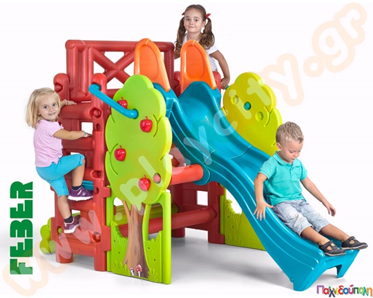 Πλαστική τσουλήθρα-αναρριχητής Δενδρόσπιτο Feber