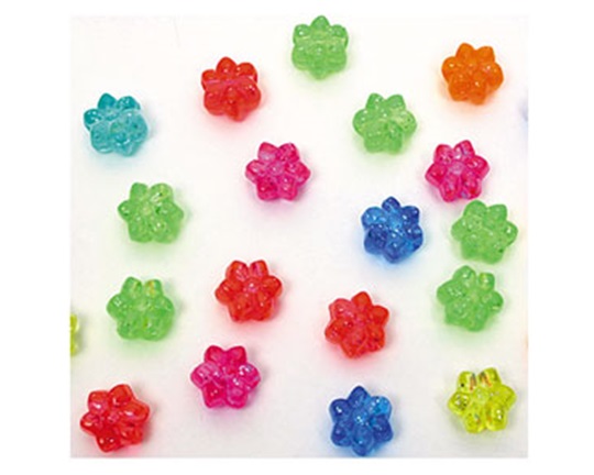 Διαφανείς χάντρες λουλούδια με χρυσόσκονη