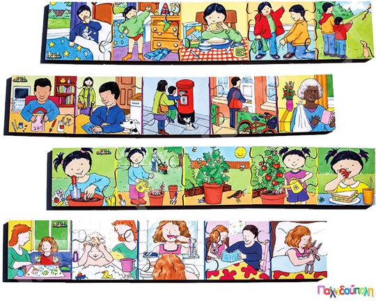 Σετ 4 Ξύλινα Παζλ Καθημερινές δραστηριότητες Νο.1