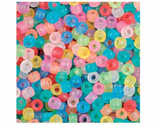 Πολύχρωμες χάντρες neon 50gr διαμέτρου 9 mm
