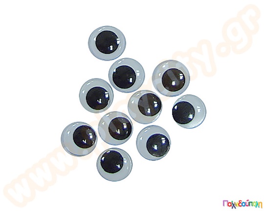 Μάτια αυτοκόλλητα 15mm 50 τεμάχια