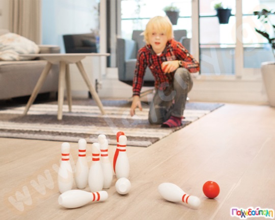 Ξύλινο μπόουλινγκ - Red and White Bowling