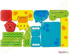 Παζλ χαρούμενα ζώα 14 τεμάχια  Ξύλινα Εκπαιδευτικά Παζλς