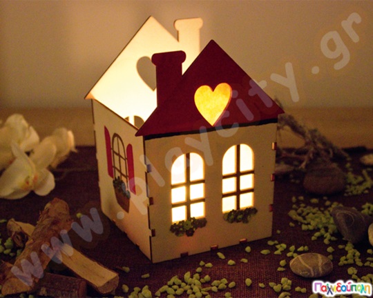 Ξύλινη μολυβοθήκη με λάμπα LED