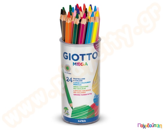 Ξυλομπογιές χοντρές Giotto Mega σε ποτήρι