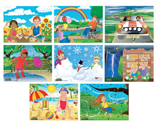 Σετ 8 Ξύλινα Παζλ Καιρικές Συνθήκες