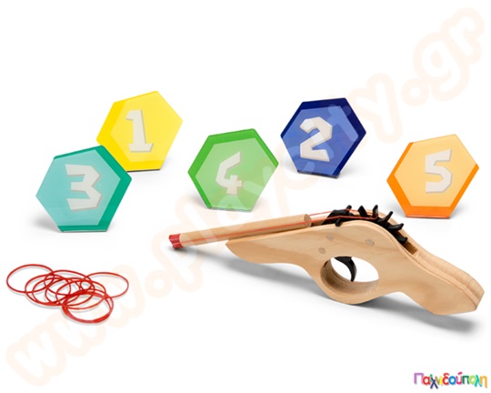 Ξύλινο παιχνίδι πιστόλι με ελεύθερους στόχους