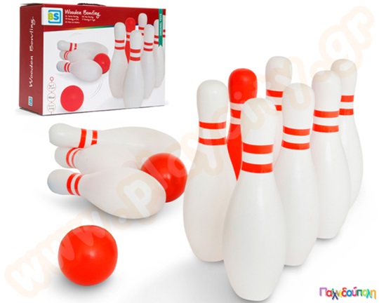Ξύλινο μπόουλινγκ - Red and White Bowling