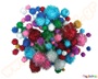Pom - Poms γυαλιστερά 100 τμχ. σε 5 μεγέθη